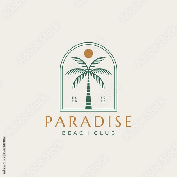 Obraz Palm tree vintage logo design 
