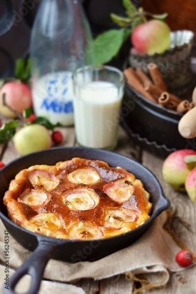 Fototapeta rustic apples pie