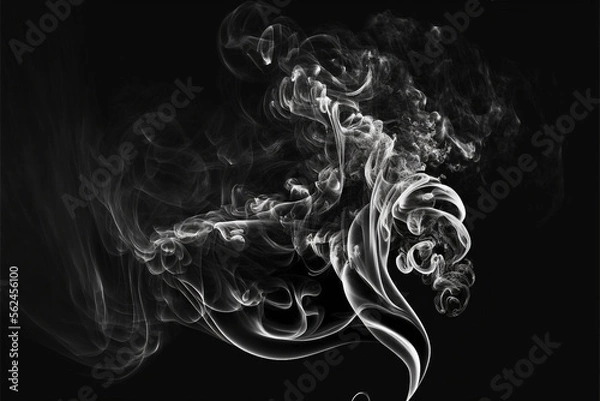 Fototapeta white smoke in black background