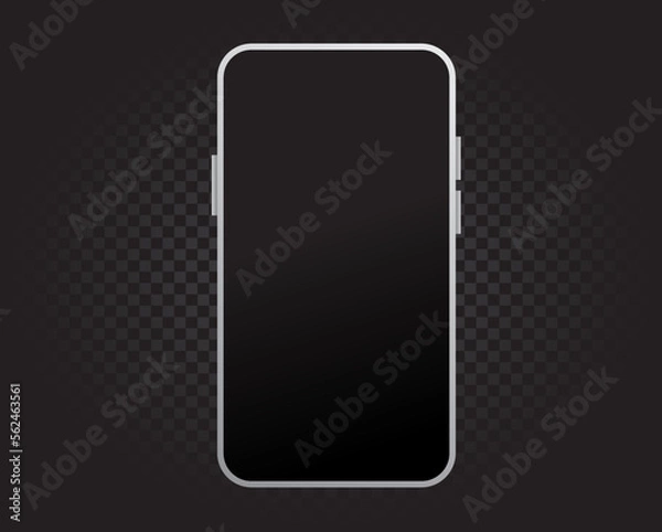 Obraz white smartphone template with black screen