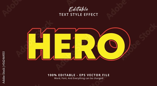 Fototapeta Editable text effect, Hero Comic text on trendy style effect