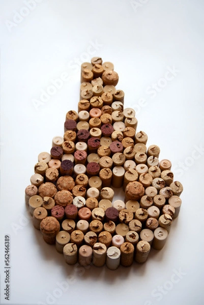 Obraz Wine corks blob silhouette isolated on white background