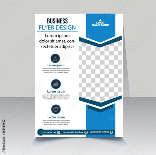 Obraz A4 flyer design template. Flyer Corporate Template Design, graphic elements, Template Design, abstract business flyer, layout.