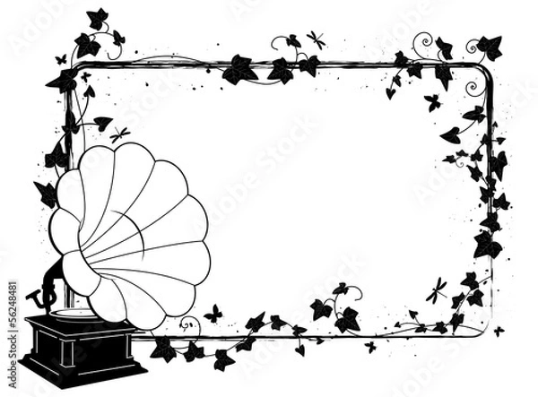 Obraz ivy frame with gramophone