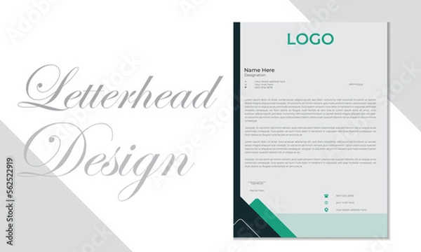 Fototapeta Letterhead Design Layout, Business Letterhead Layout, professional letterhead template design, Simple modern corporate letterhead, A4 letterhead template, Stylish business letterhead template,
