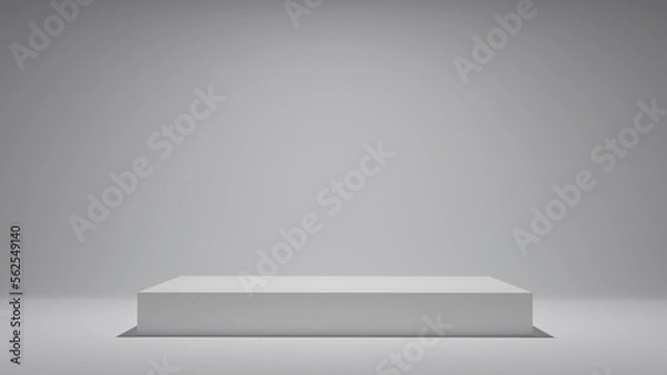 Fototapeta White rectangular podium on light background