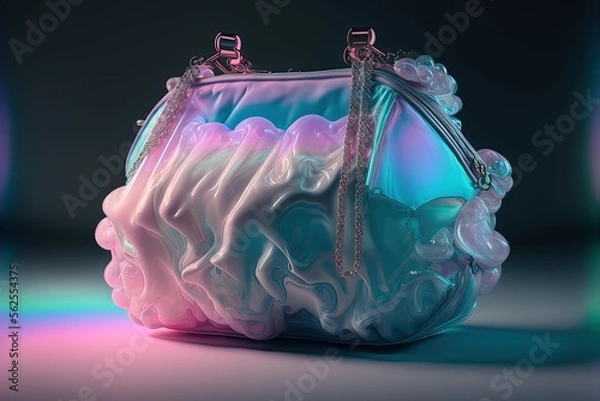 Obraz Futuristic cotton candy bag, generative AI