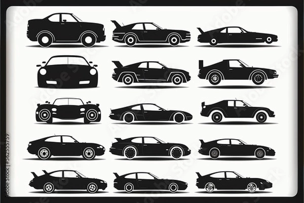 Fototapeta Car clipart vector illustration for logo, website or design ideas. Generative AI.
