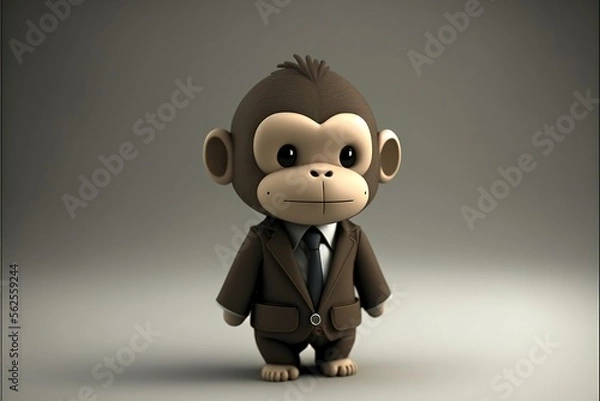 Obraz A monkey wearing a suit, generative ai 