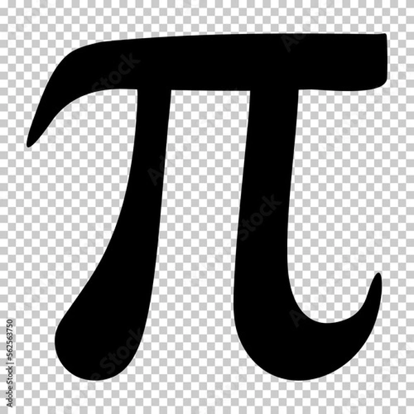 Fototapeta Pi symbol isolated on transparent background. Standard design pi symbol for your banner and poster. Archimedes' constant vector graphic.
