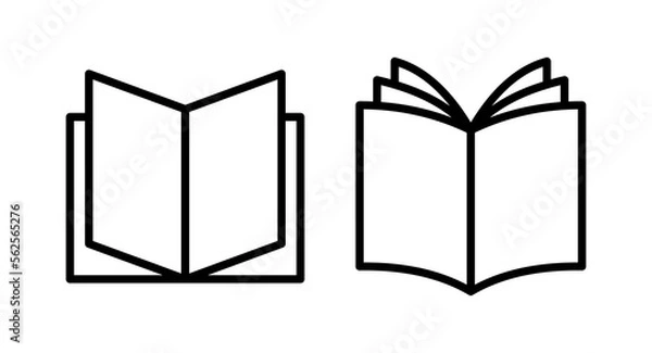 Fototapeta Book icon vector illustration. open book sign and symbol. ebook icon