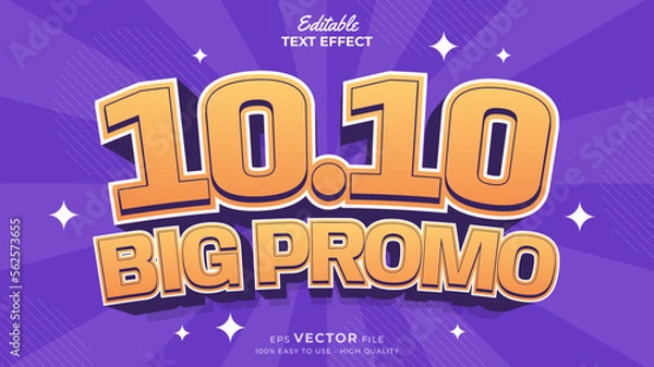 Fototapeta Editable text effect - 12.12 Promotion Sale 3d template style