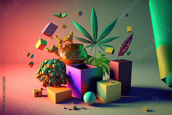 Fototapeta Modern weed packaging concepts-Generative AI