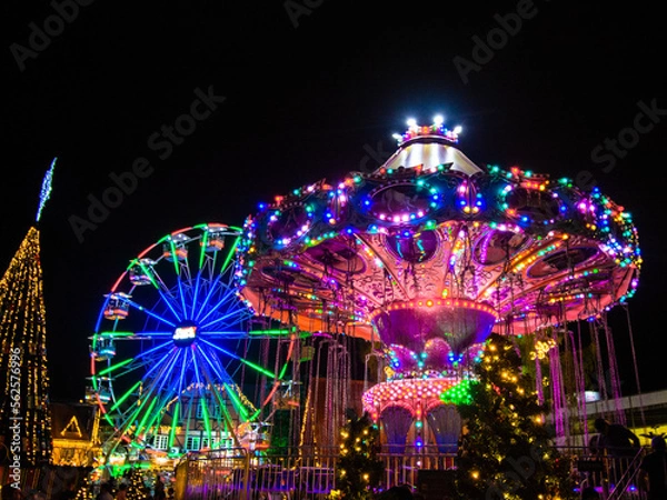 Obraz ferris wheel at night