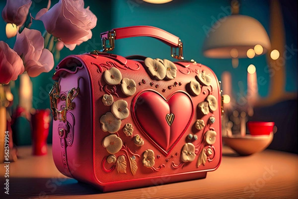 Fototapeta Valentine's Day, theme_handbag, generative AI