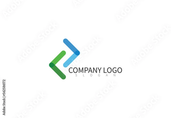 Fototapeta Network logo. Geometric branding logo. Abstract technology logo. Digital logo.