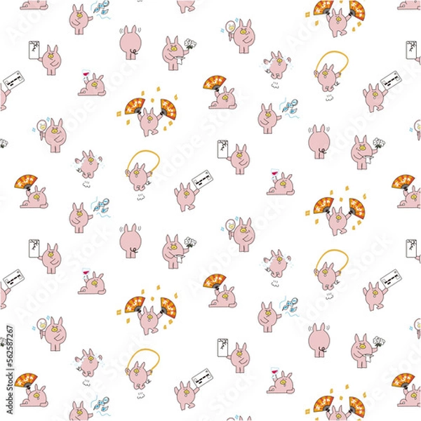 Fototapeta ブタのシームレスパターン