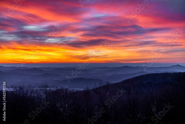 Obraz sunset in the mountains