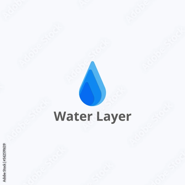 Fototapeta Water drop logo with triple layers.