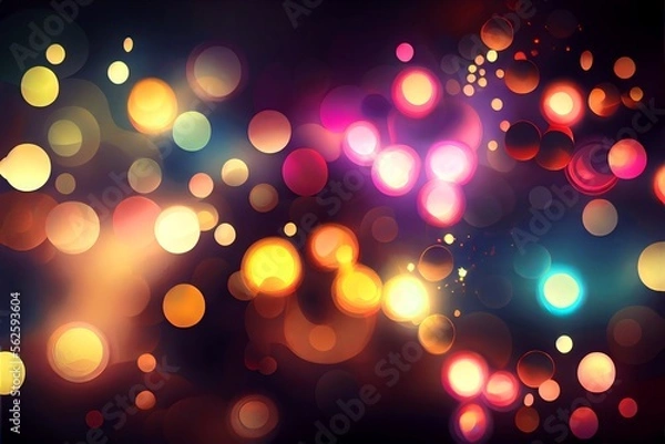 Fototapeta Colorful Illustration of abstract illuminated lights from a festival background
generative ai