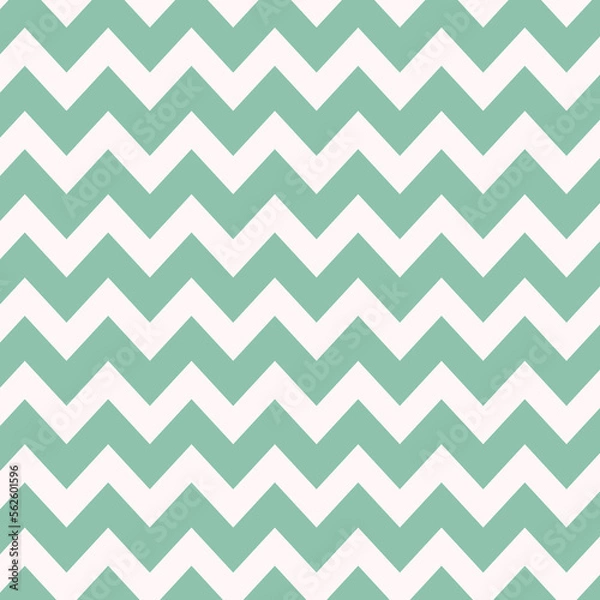 Fototapeta  Green background chevron pattern seamless. Popular zigzag chevron grunge pattern on white background

