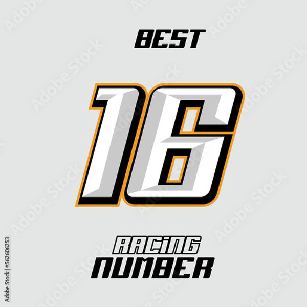 Obraz Vector Racing Number Template 16