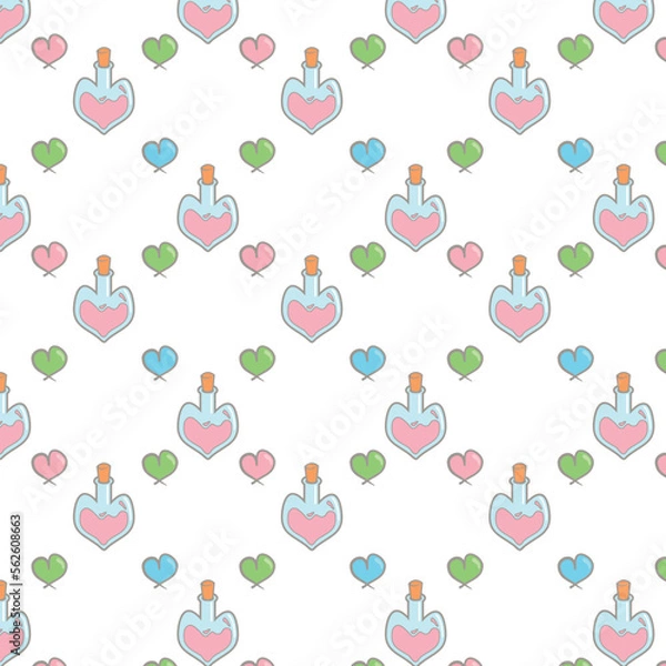 Obraz love potion seamless pattern background