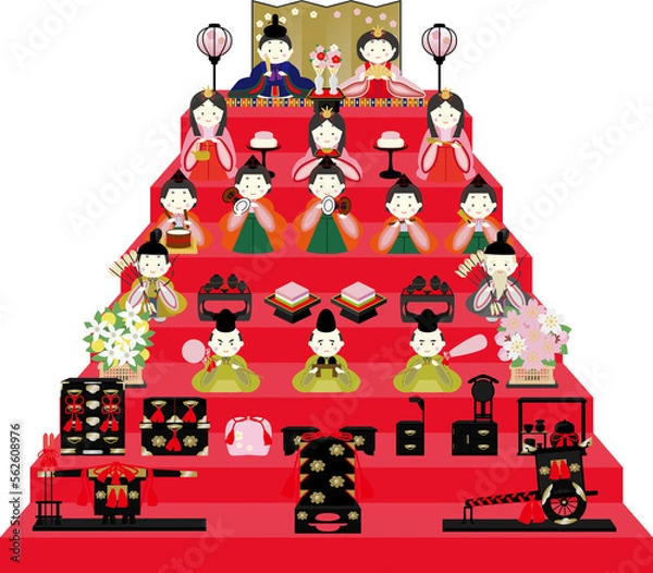 Obraz ひなまつりイラスト素材