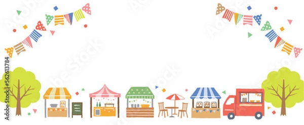 Obraz マルシェの背景イラスト