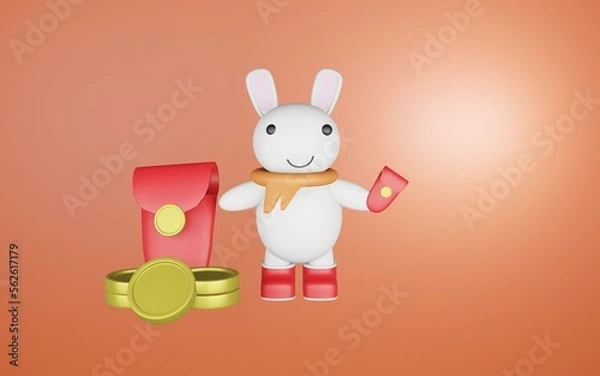 Obraz 3d rendering Happy Chinese New Year