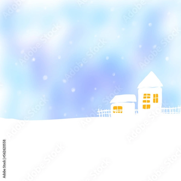 Obraz 雪の降る夜