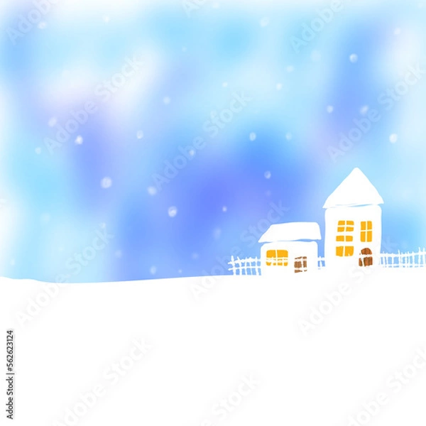 Obraz 雪の夜の風景