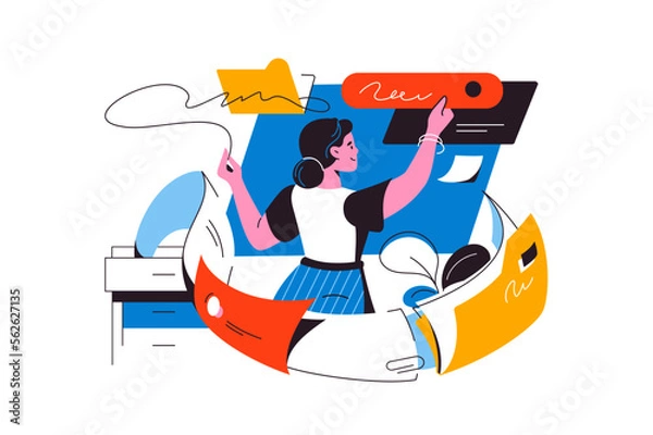 Obraz Blogger creating content for blog