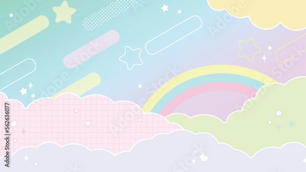 Fototapeta ゆめかわパステルな星空背景素材