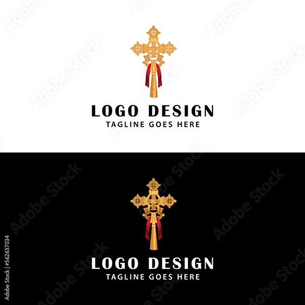 Obraz Christian Cross Logo Design