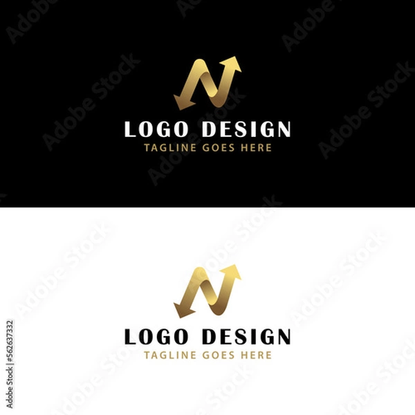 Obraz Letter N Logistic Logo Design - Courier Logo - Delivery Logo - Transport Logo