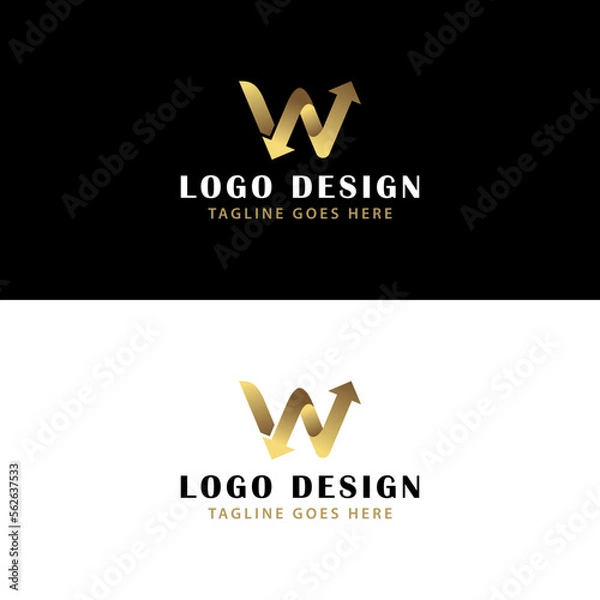 Obraz Letter W Logistic Logo Design - Courier Logo - Delivery Logo - Transport Logo