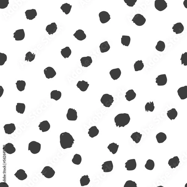 Fototapeta Abstract vector seamless pattern. Black dots texture background.