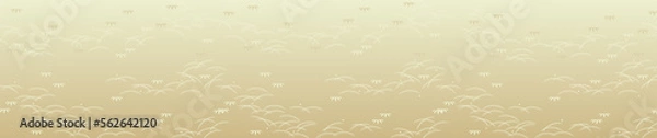 Obraz 金色背景の和柄な草模様の背景素材（ワイド）
