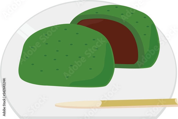 Obraz よもぎ餅・草餅イラスト