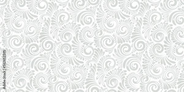 Obraz Floral curve elements vector seamless pattern