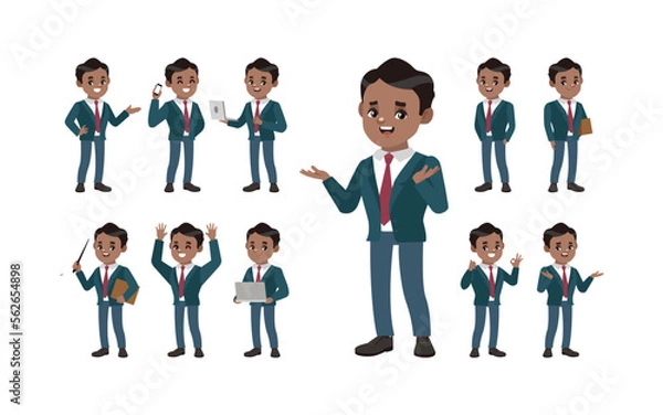 Fototapeta Set of people with different poses