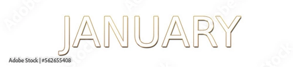 Obraz january golden typography banner on transparent background