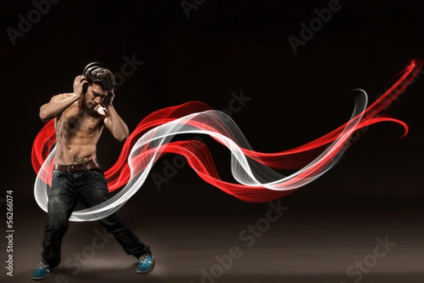 Fototapeta Dancing with headphones