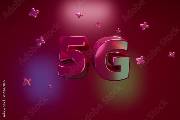 Fototapeta speed internet. Volumetric letters on a red background