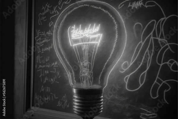 Obraz Digital illustration about light bulb.
Generative AI.