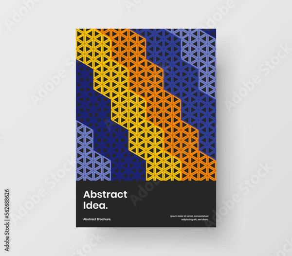 Fototapeta Trendy cover A4 design vector layout. Unique geometric shapes brochure illustration.