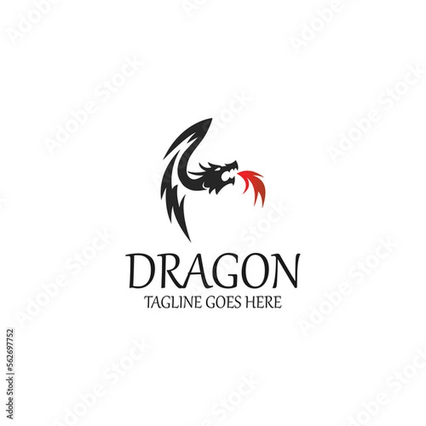 Obraz dragon logo design template. vector illustration