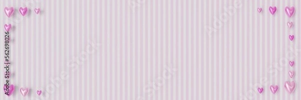 Obraz Valentine's Day Background: Frame with cute little colorful hearts (3D Rendering)