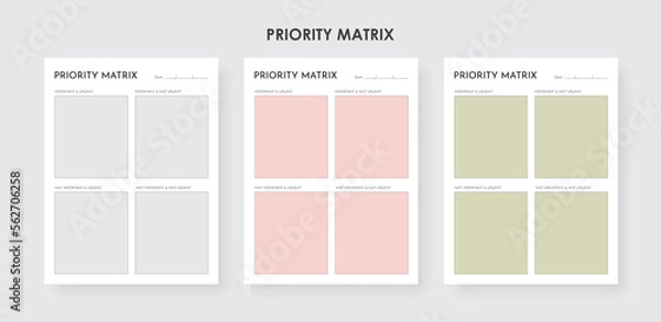 Obraz Brain Dump and Priority Matrix, Productivity Planner